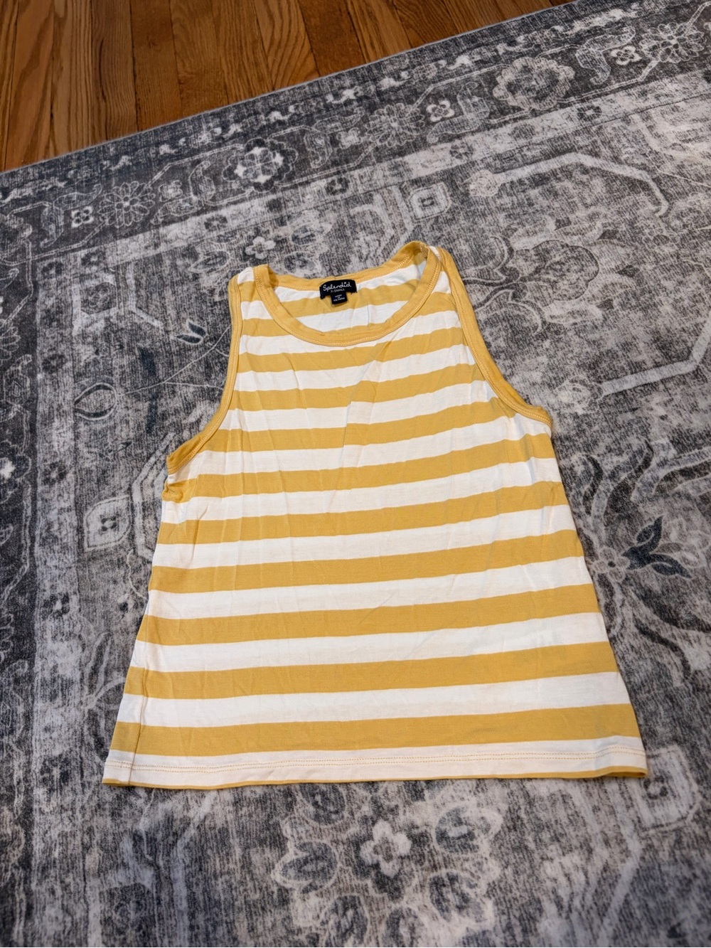 Splendid Yellow and white Striped Tank Top